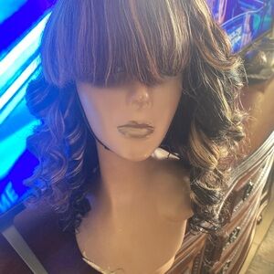 Body Wave Wig 100% Human Hair 5 bundle of hair hand made wig sewn into wig cap